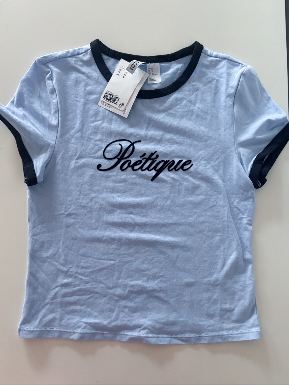 H&M Light Blue Ringer Tee